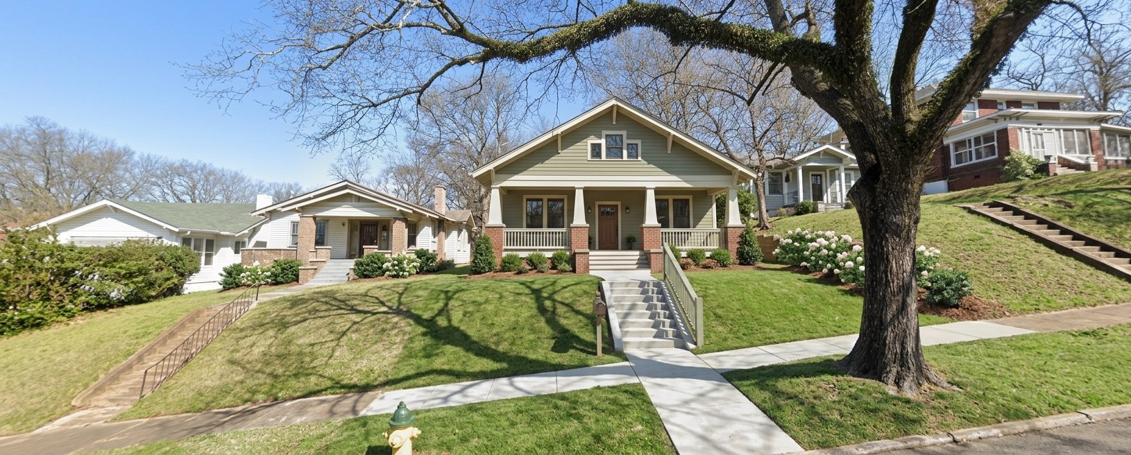 After: a vacant Northside lot filled with a new craftsman-style house that fits the block