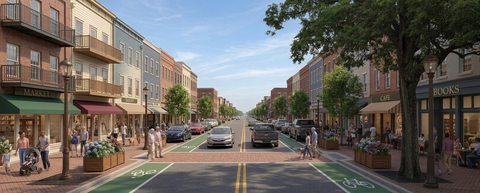 After: 12th Avenue North reimagined as a walkable mixed-use main street